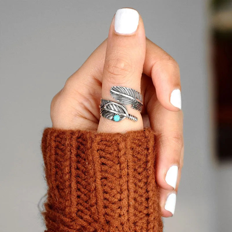 BAGUE PLUME D’ANGE GARDIEN TURQUOISE
