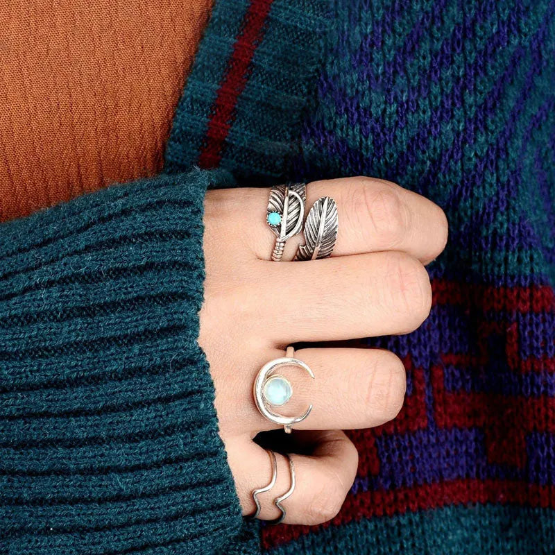 BAGUE PLUME D’ANGE GARDIEN TURQUOISE