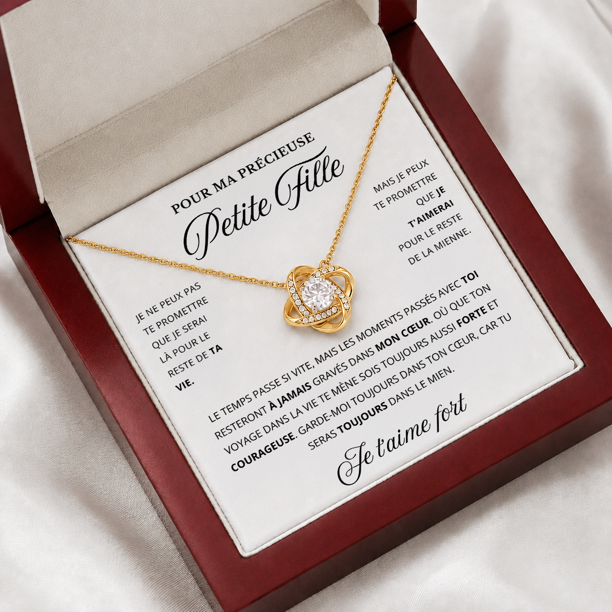 À MA PETITE-FILLE - COLLIER CŒUR ENTRELACÉ