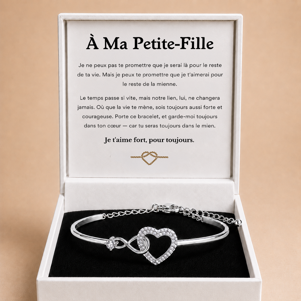 À MA PETITE-FILLE - BRACELET COEUR INFINI