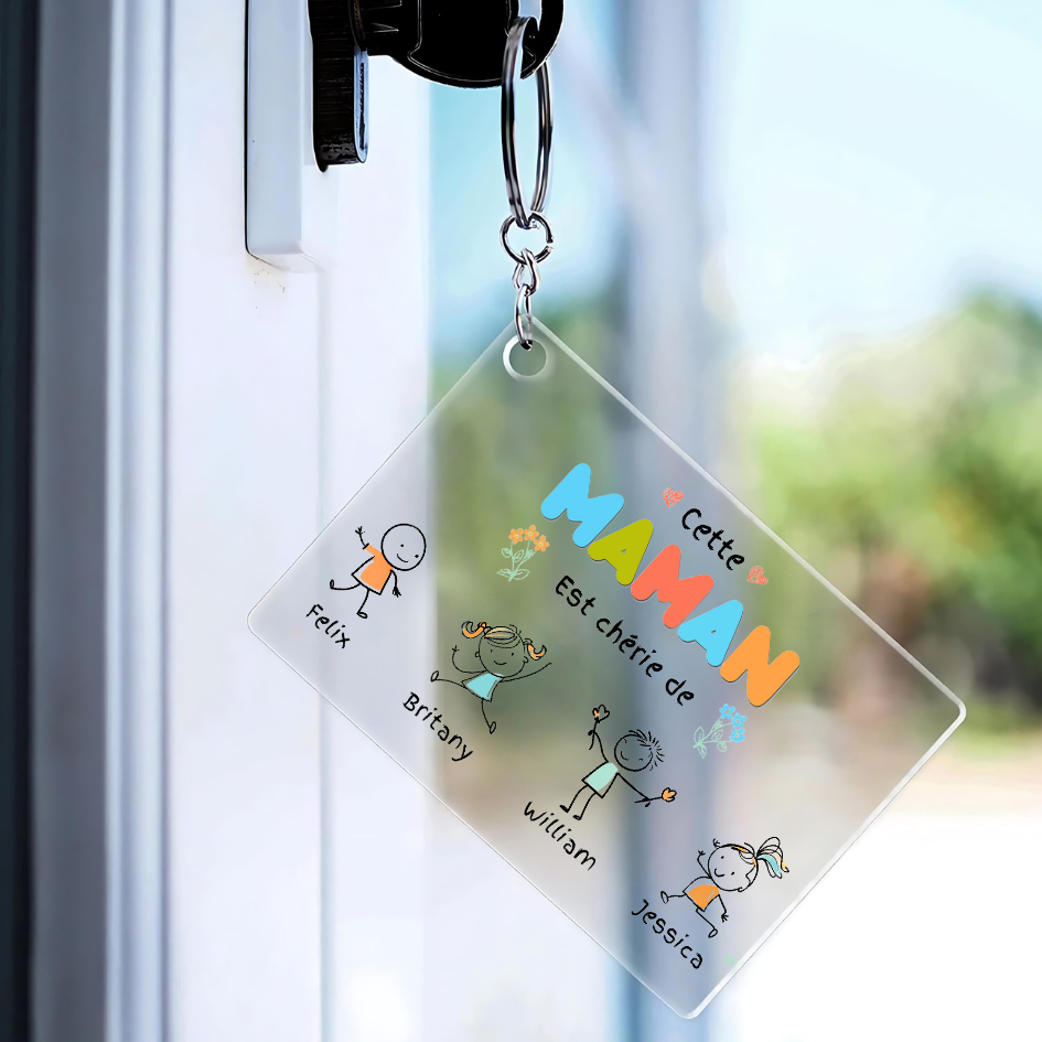 PORTE-CLÉS ACRYLIQUE PERSONNALISÉ POUR MAMAN