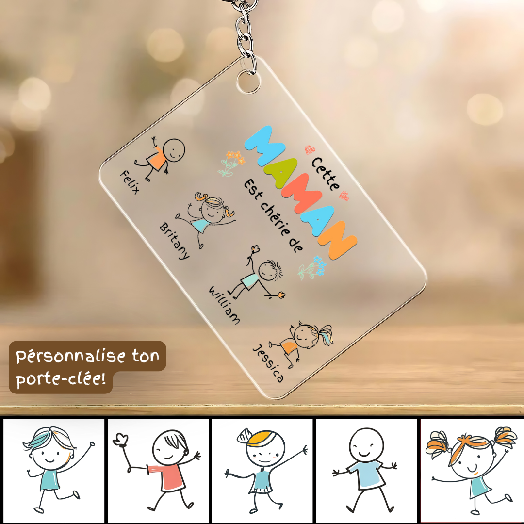 PORTE-CLÉS ACRYLIQUE PERSONNALISÉ POUR MAMAN