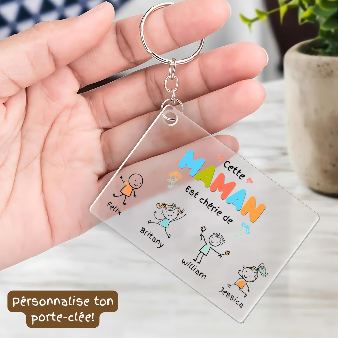 PORTE-CLÉS ACRYLIQUE PERSONNALISÉ POUR MAMAN