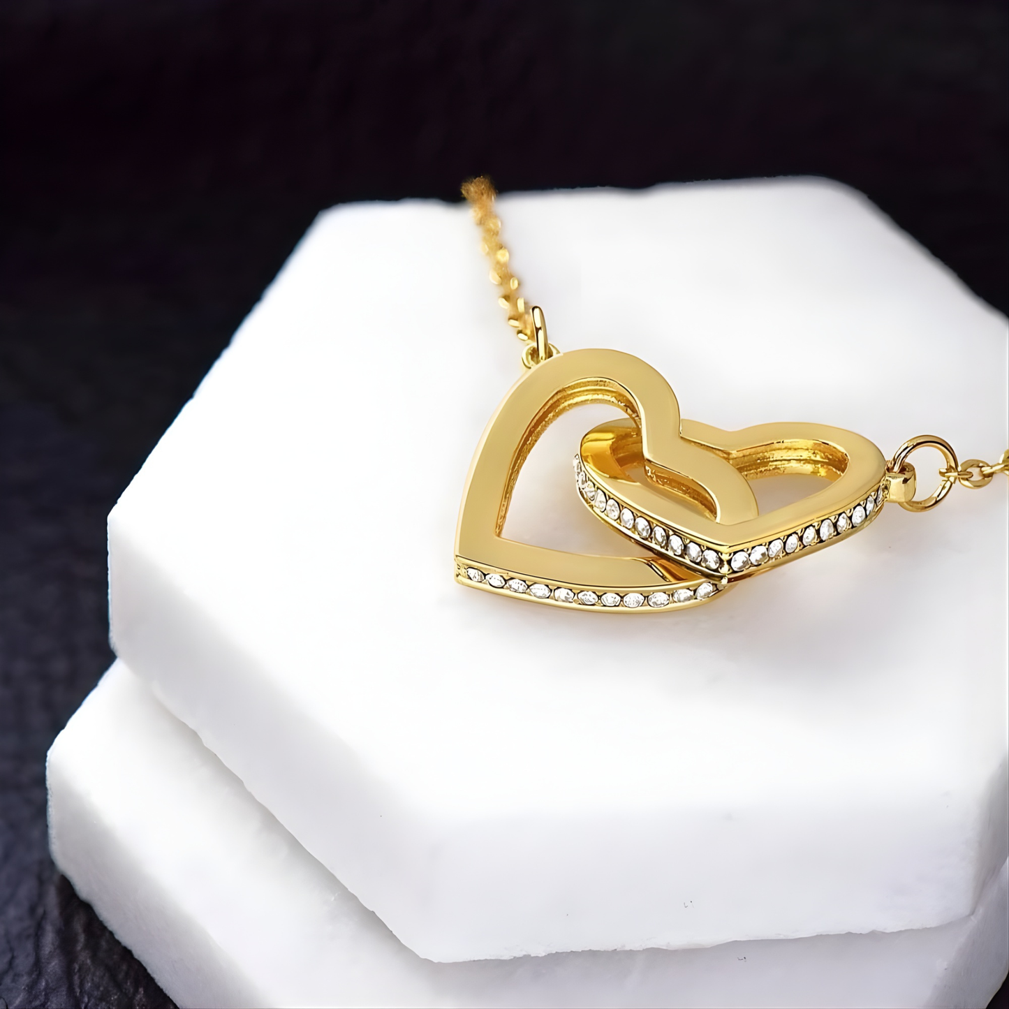 À LA MEILLEURE MAMAN - COLLIER COEUR DOUBLE