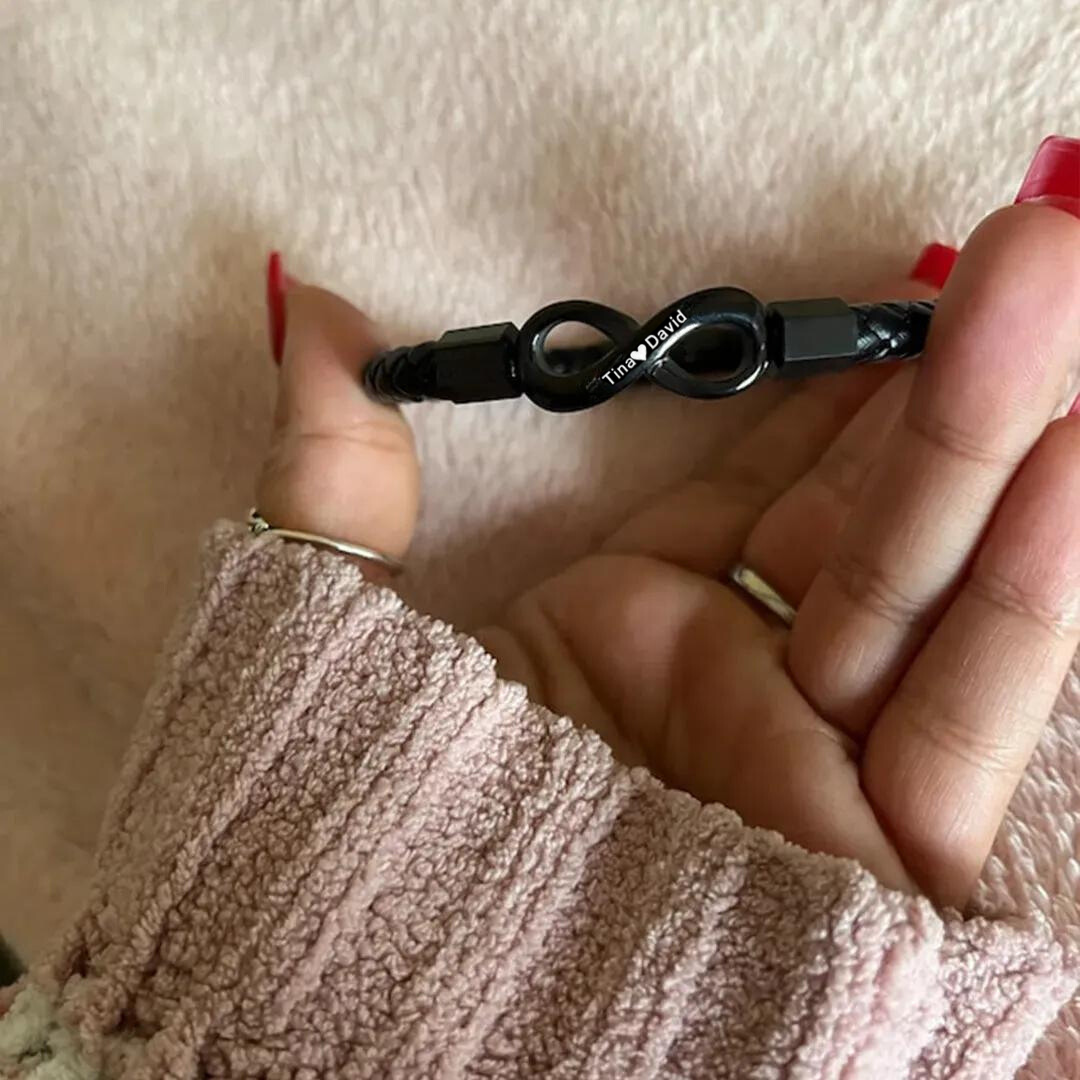 À MON HOMME - BRACELET EN CUIR INFINI PERSONNALISÉ
