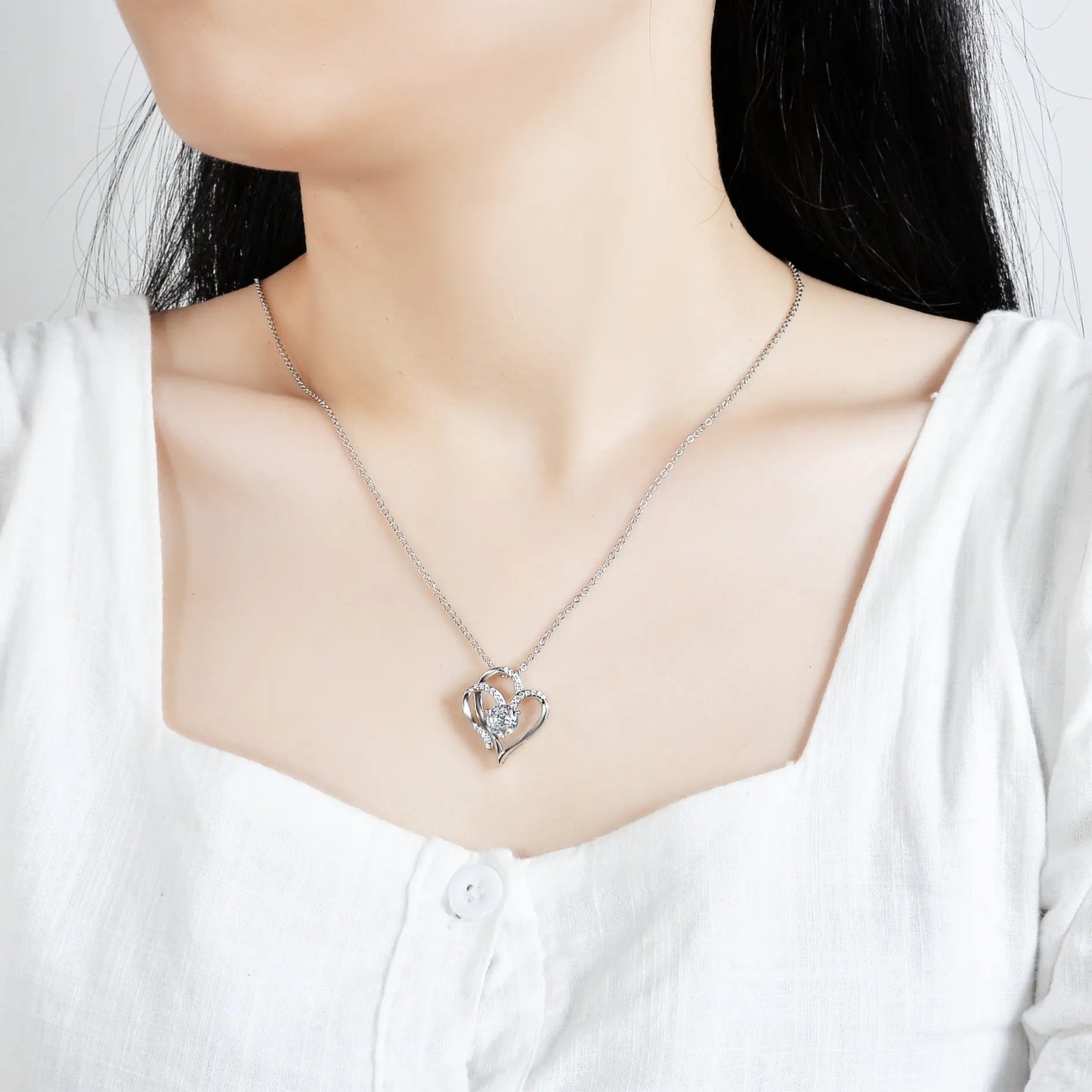 COLLIER COEUR EN ZIRCON
