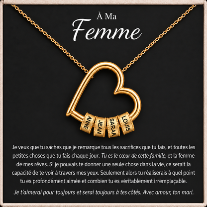 À MA FEMME - COLLIER COEUR NOMS PERSONNALISÉE