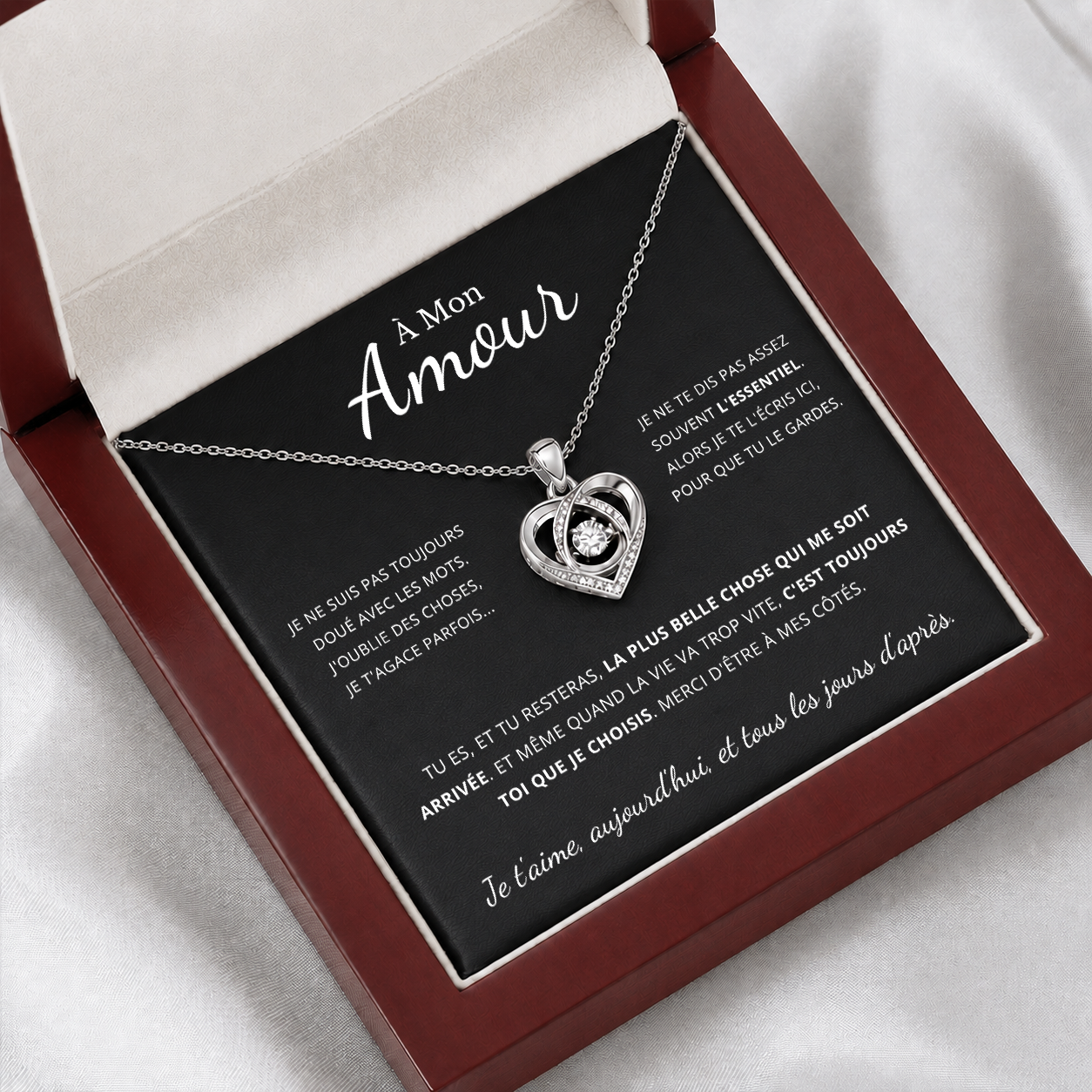 À MON AMOUR - COLLIER COEUR ARGENT S925