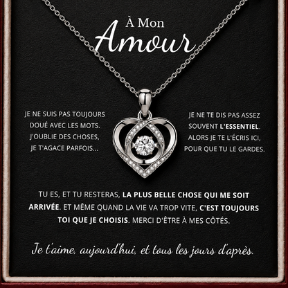 À MON AMOUR - COLLIER COEUR ARGENT S925