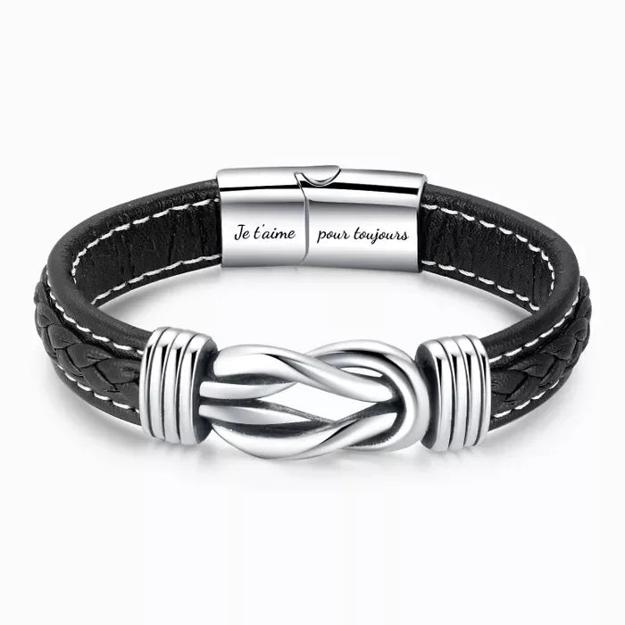 À MON FILS - BRACELET EN CUIR LIÉ