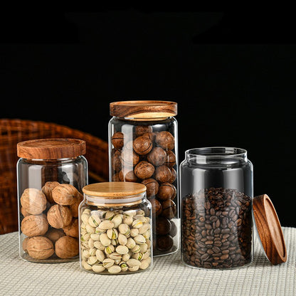 ACACIA & GLASS STORAGE CONTAINERS