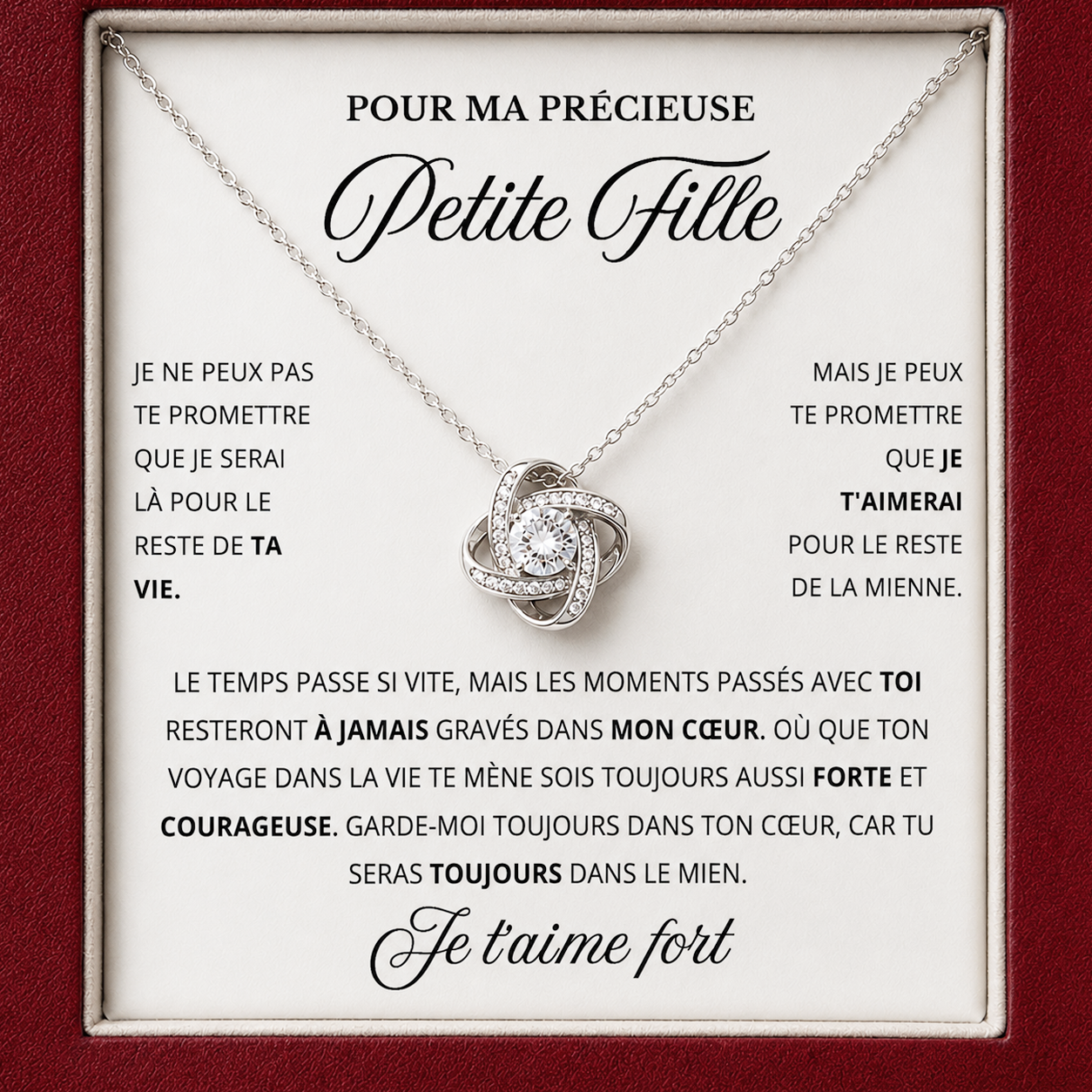 À MA PETITE-FILLE - COLLIER CŒUR ENTRELACÉ