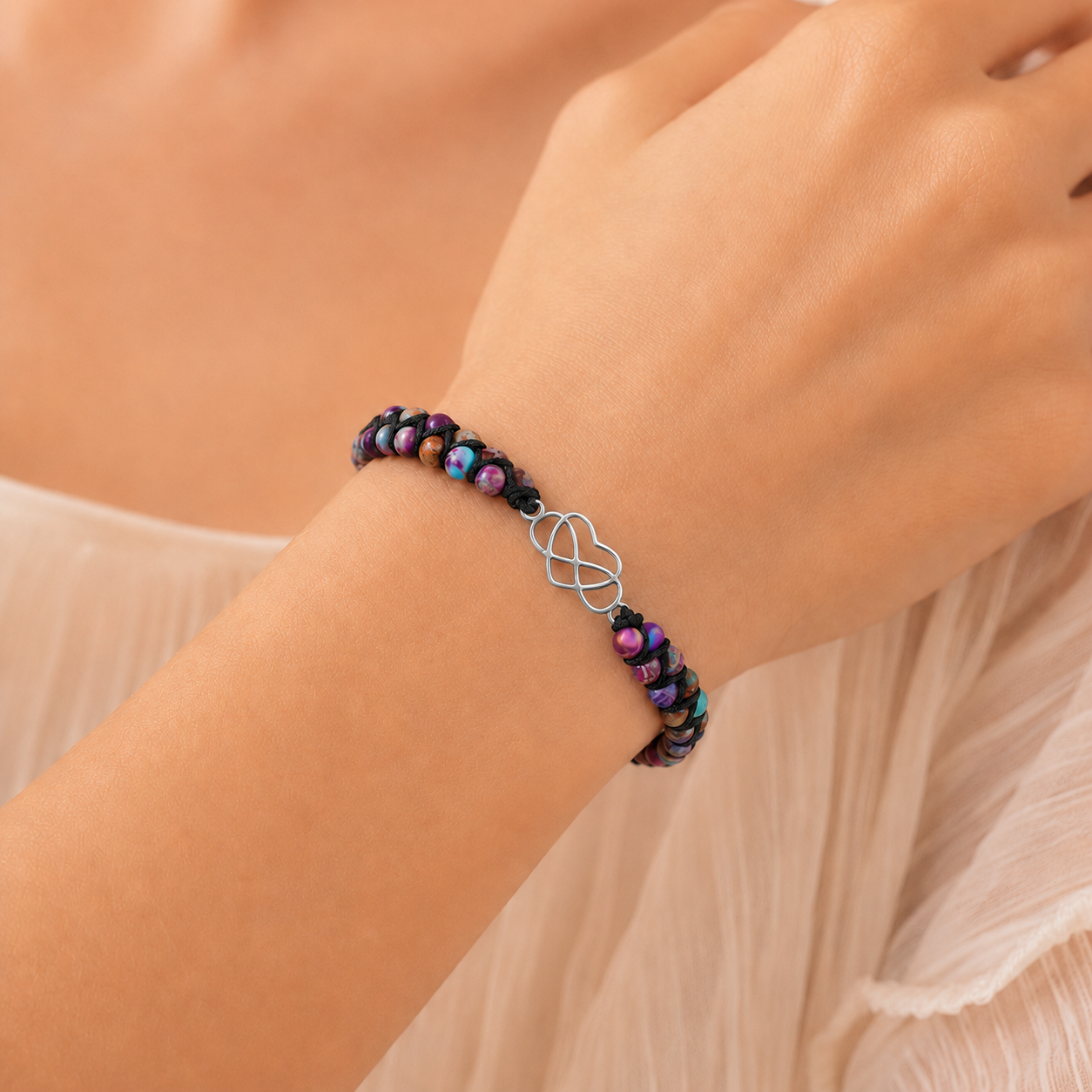 À MA PETITE-FILLE - BRACELET COEUR BOHO