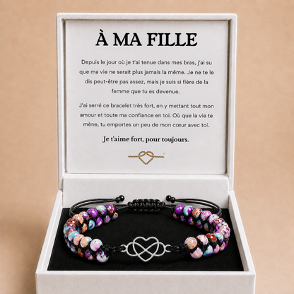 À MA FILLE - BRACELET COEUR BOHO
