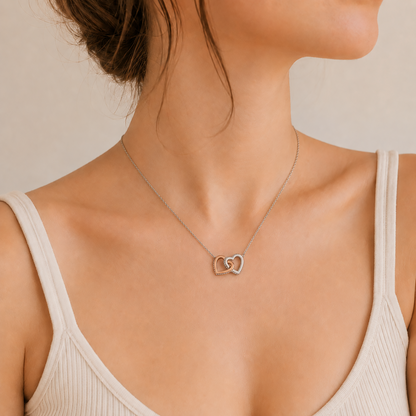 À MA PETITE-FILLE - COLLIER COEUR DOUBLE