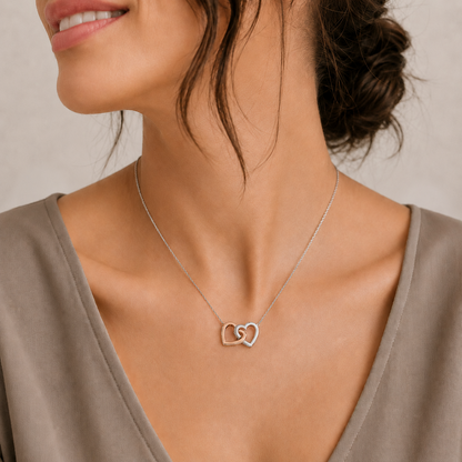 À MA PETITE-FILLE - COLLIER COEUR DOUBLE