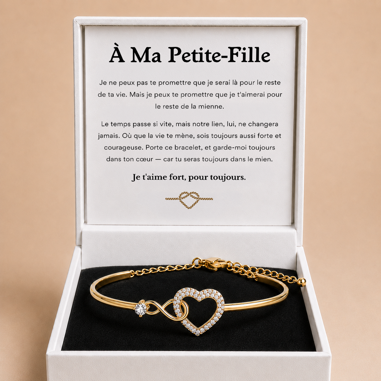 À MA PETITE-FILLE - BRACELET COEUR INFINI