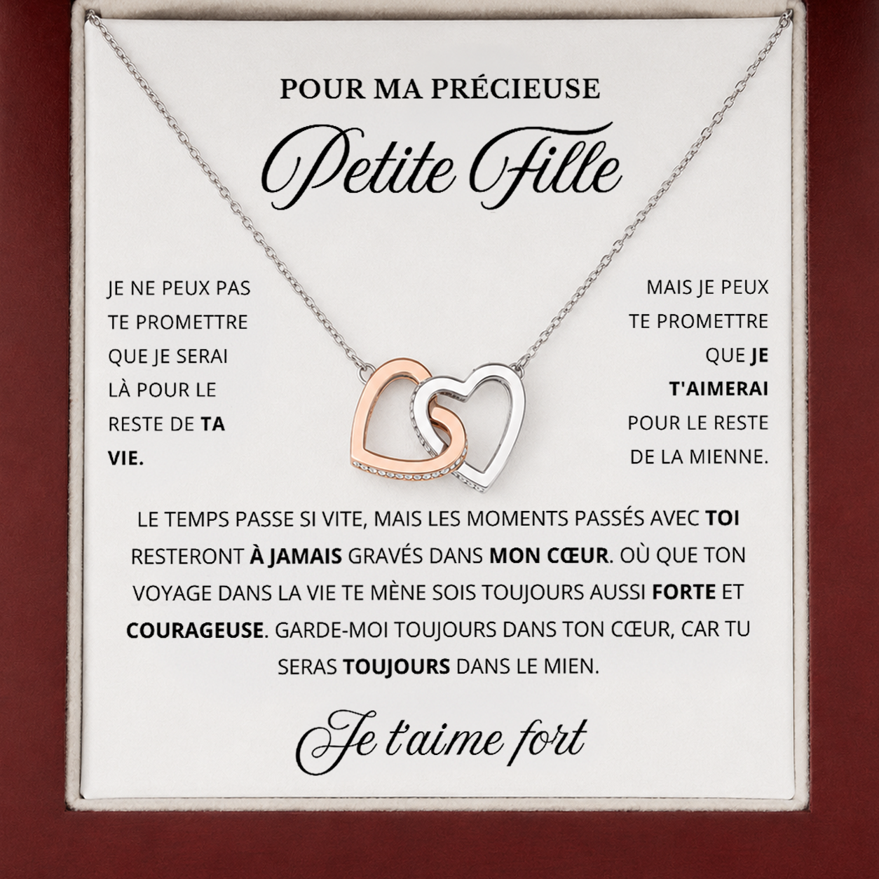 À MA PETITE-FILLE - COLLIER COEUR DOUBLE