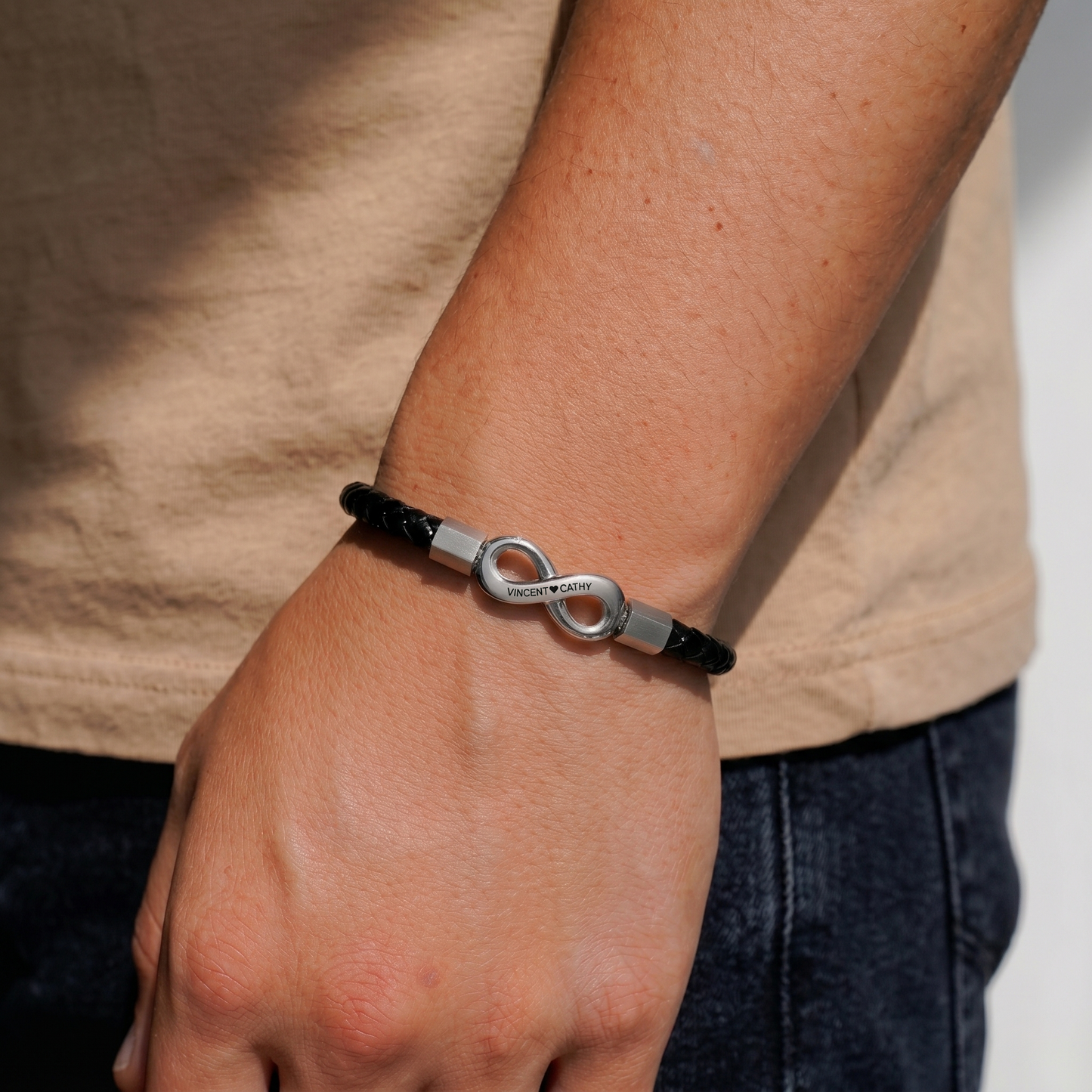 À MON HOMME - BRACELET EN CUIR INFINI PERSONNALISÉ
