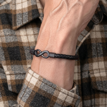 À MON HOMME - BRACELET EN CUIR INFINI PERSONNALISÉ