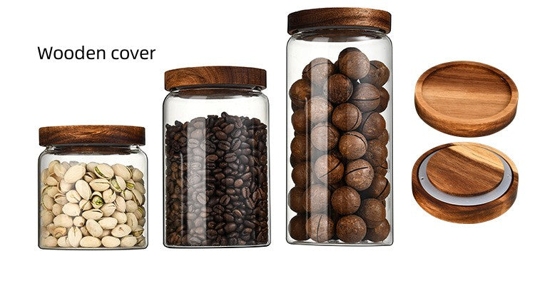 ACACIA & GLASS STORAGE CONTAINERS