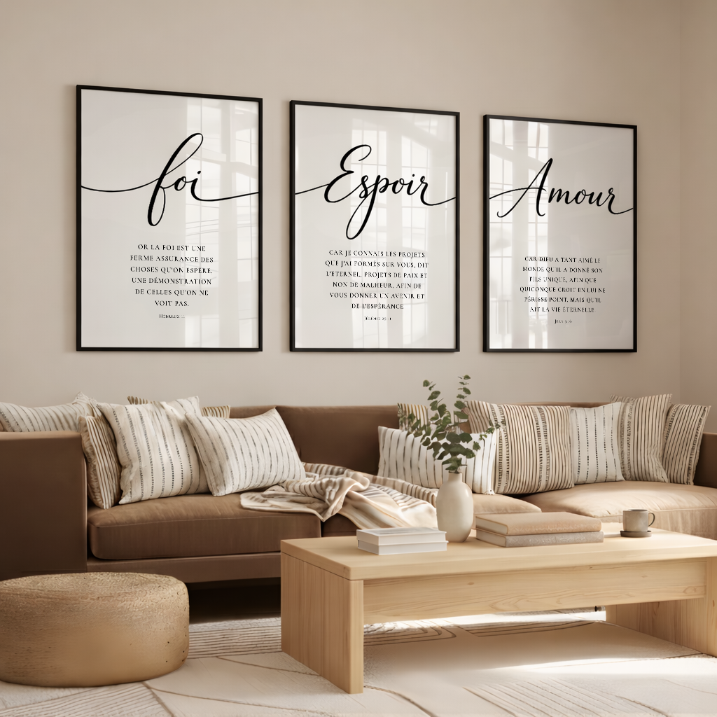 AFFICHES CHRÉTIENNES - FOI ESPOIR AMOUR