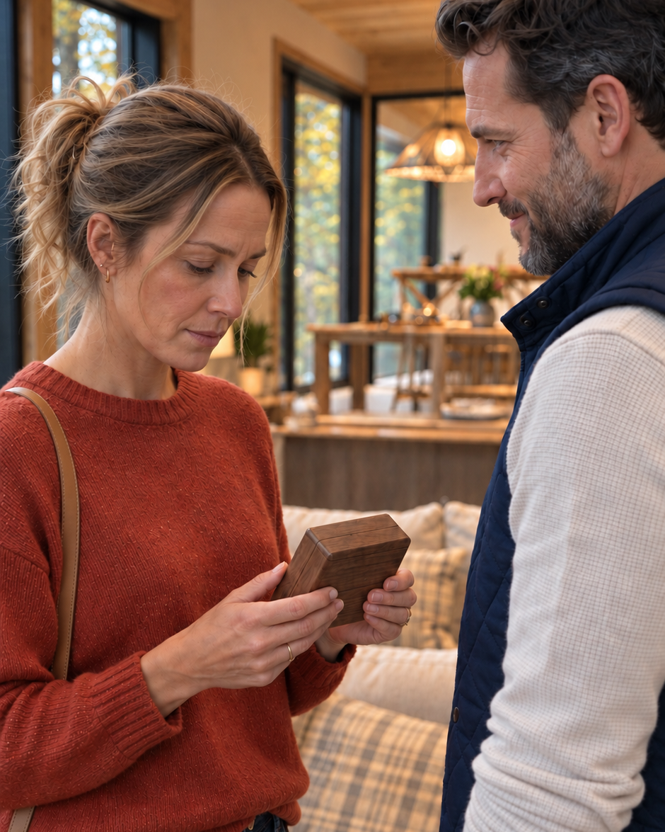 Parce que le coffret lui donne le message avant même qu’elle voie le collier