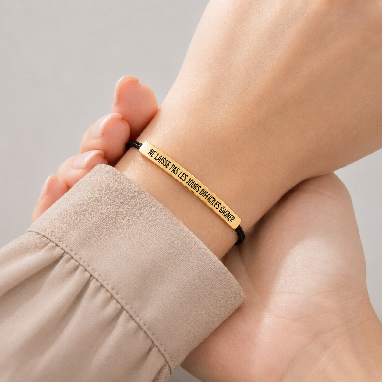 NE LAISSE PAS LES JOURS DIFFICILES GAGNER - BRACELET À CORDON TRESSÉ