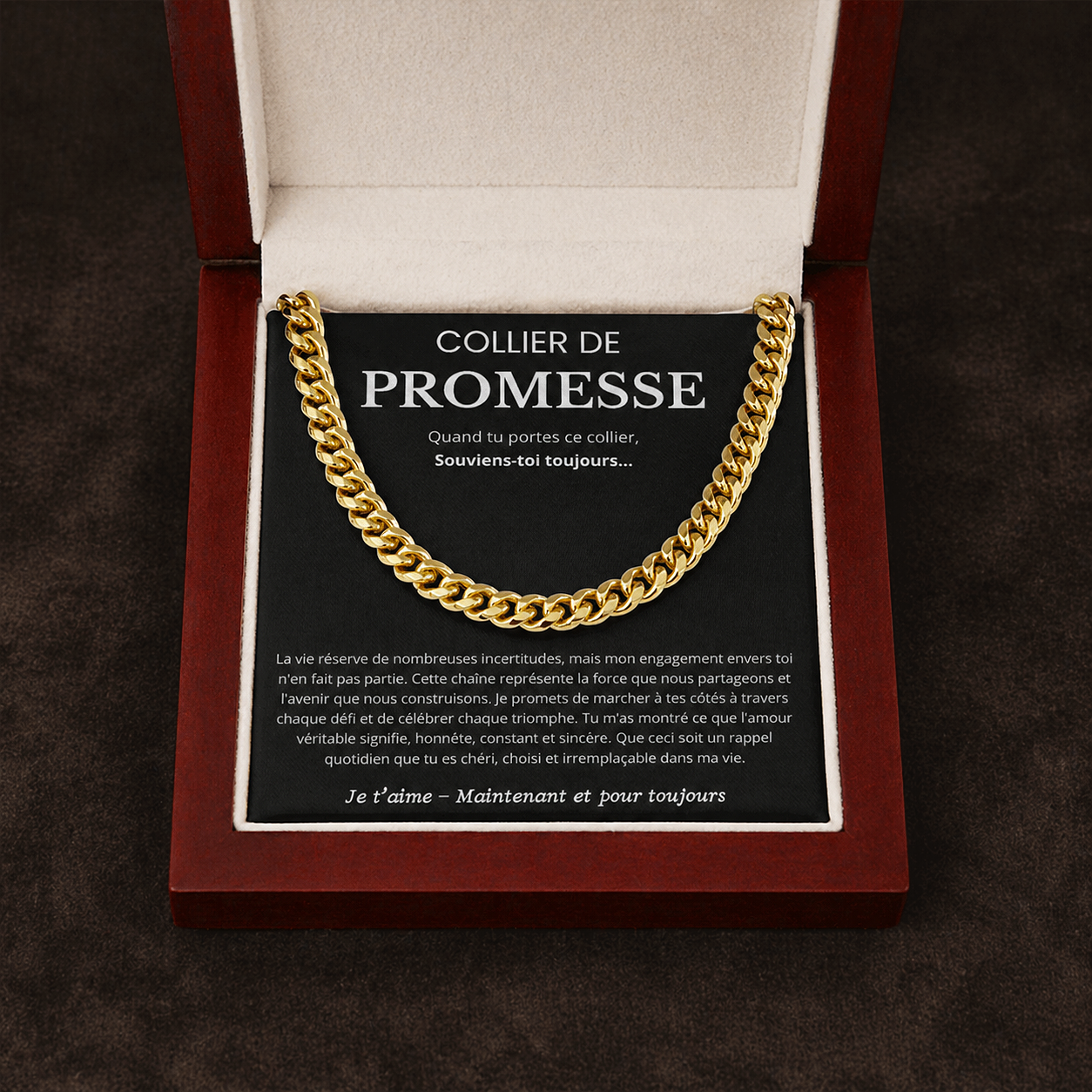 COLLIER DE PROMESSE - CHAÎNE À MAILLONS CUBAINE