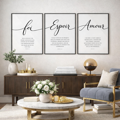 AFFICHES CHRÉTIENNES - FOI ESPOIR AMOUR
