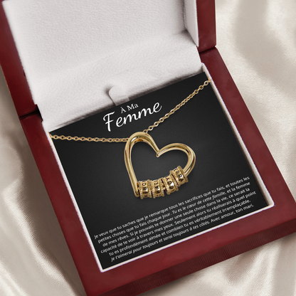 À MA FEMME - COLLIER COEUR NOMS PERSONNALISÉE