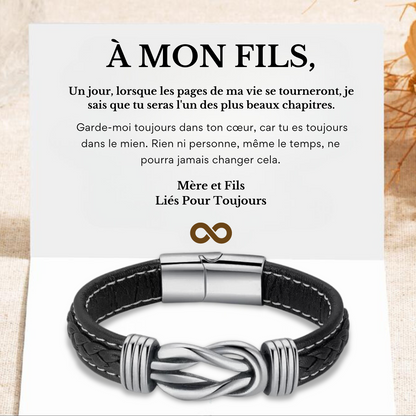 À MON FILS - BRACELET EN CUIR LIÉ