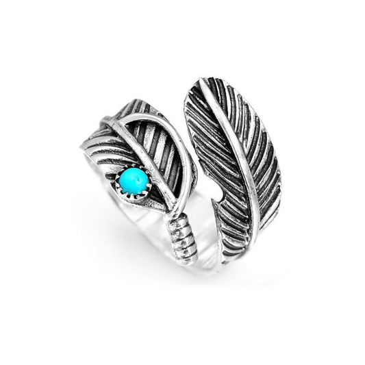 BAGUE PLUME D’ANGE GARDIEN TURQUOISE