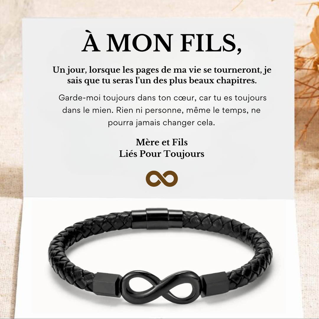 À MON FILS - BRACELET EN CUIR INFINI PERSONNALISÉ