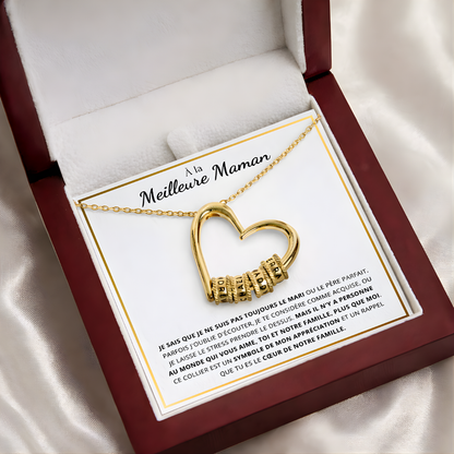 À LA MEILLEURE MAMAN - COLLIER COEUR NOMS PERSONNALISÉE