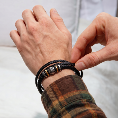 À MON PETIT-FILS - BRACELET EN CUIR TRIPLE