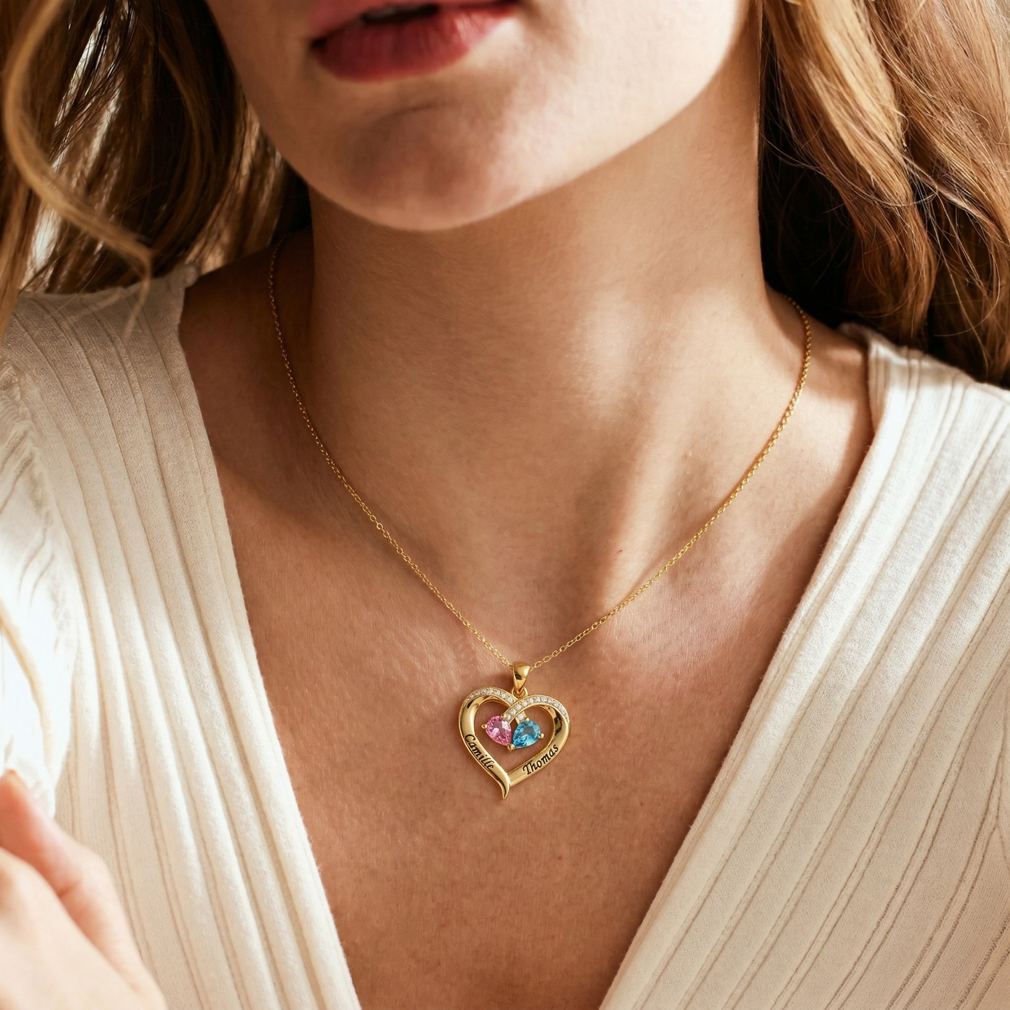 À MA FEMME - COLLIER PIERRES DE NAISSANCE PERSONNALISÉE