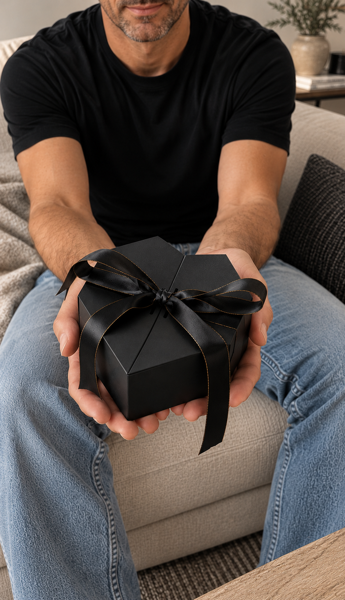 Bracelet infini à deux prénoms porté au poignet d’un homme