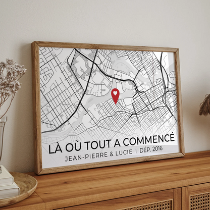 LÀ OÙ TOUT A COMMENCÉ - TOILE PERSONNALISÉE POUR COUPLES