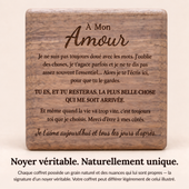 À MON AMOUR – COLLIER RUBAN POUR ELLE & COFFRET EN NOYER GRAVÉ
