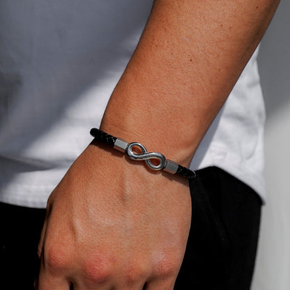 À MON HOMME - BRACELET EN CUIR INFINI PERSONNALISÉ