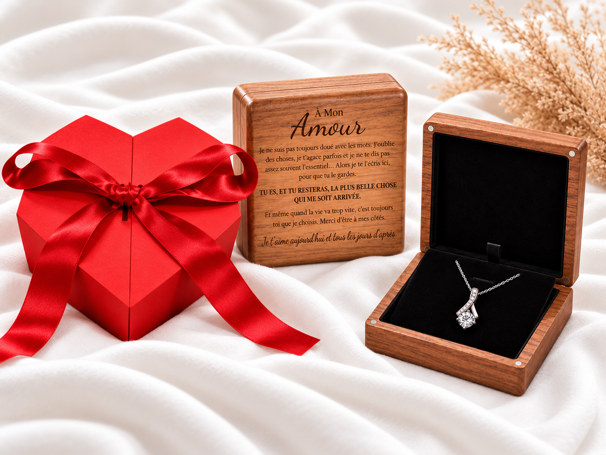 Collier À Mon Amour et coffret Cœur