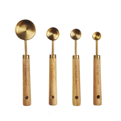 WOODEN MEASURING CUPS AND SPOONS