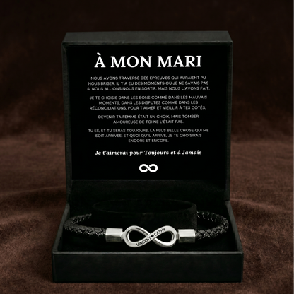 À MON MARI - BRACELET EN CUIR INFINI PERSONNALISÉ