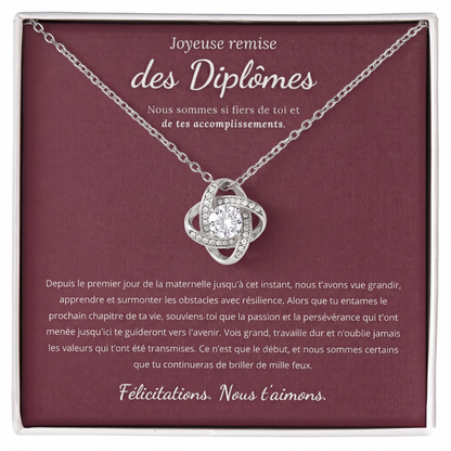 CADEAU DE REMISE DES DIPLÔMES - COLLIER CŒUR ENTRELACÉ