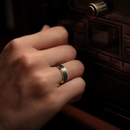 BAGUE EN TUNGSTÈNE ANNEAU OR POUR HOMME