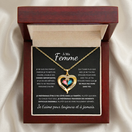 À MA FEMME - COLLIER PIERRES DE NAISSANCE PERSONNALISÉE