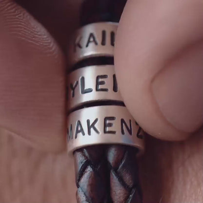 AU MEILLEUR PAPA - BRACELET EN CUIR TRESSÉ PERSONNALISÉS