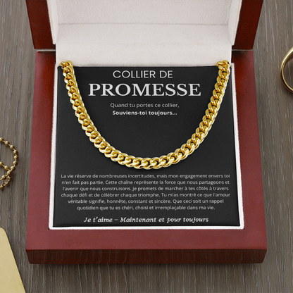 COLLIER DE PROMESSE - CHAÎNE À MAILLONS CUBAINE