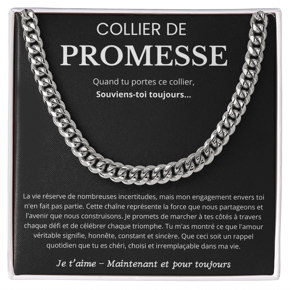 COLLIER DE PROMESSE - CHAÎNE À MAILLONS CUBAINE
